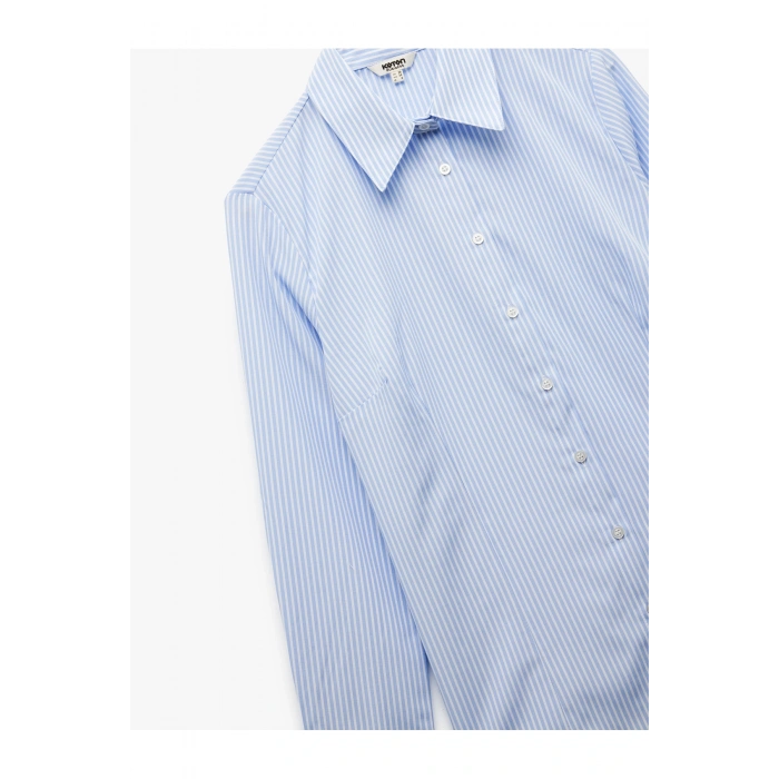 Uzun Kollu Klasik Yaka Poplin Gömlek