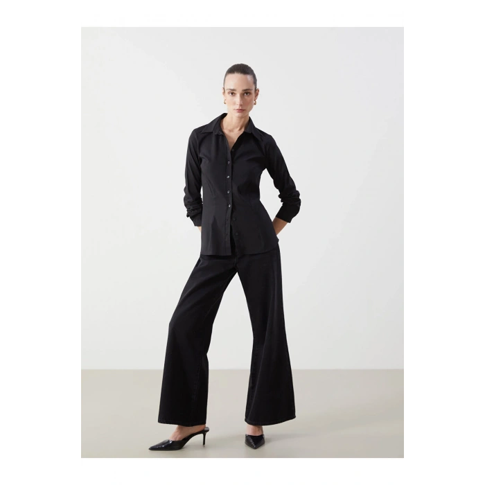 Uzun Kollu Poplin Kadin Gomlek - S5FM49Z8