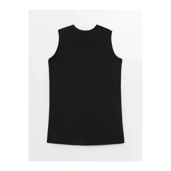 V Yaka Düz Interlok Kadın Yelek