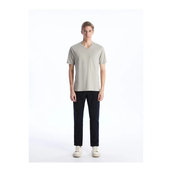 V Yaka Kısa Kollu Erkek Tişört