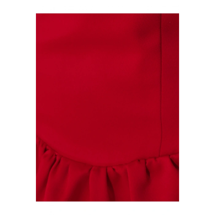 X Sibil Çetinkaya - Saten Kalp Yaka Omzu Açık Mini Balon Elbise