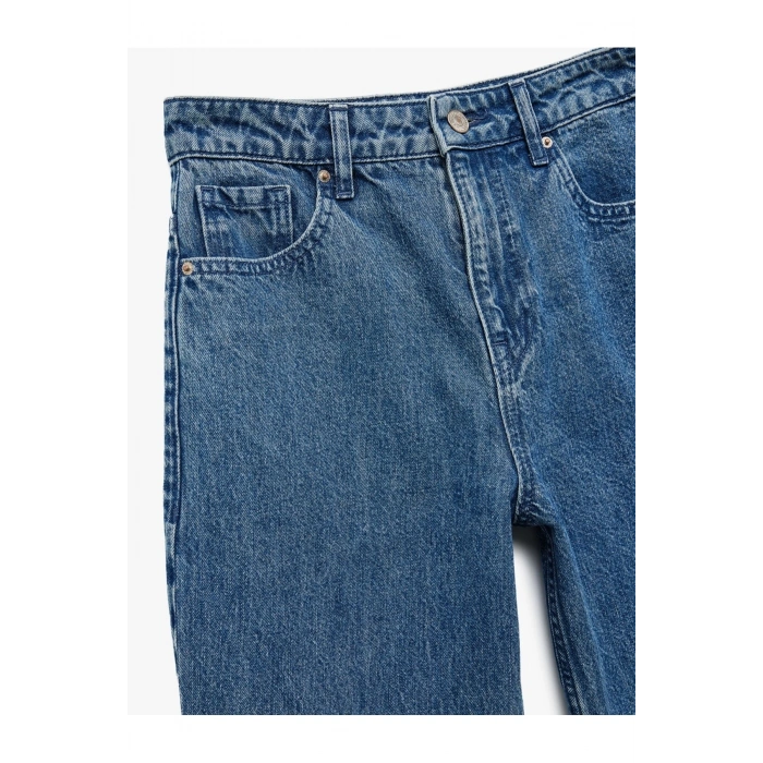 X Sima Tarkan - Pamuklu Düz Uzun Paça Normal Bel Jean Pantolon - Straight Fit Jean 5SAL4020