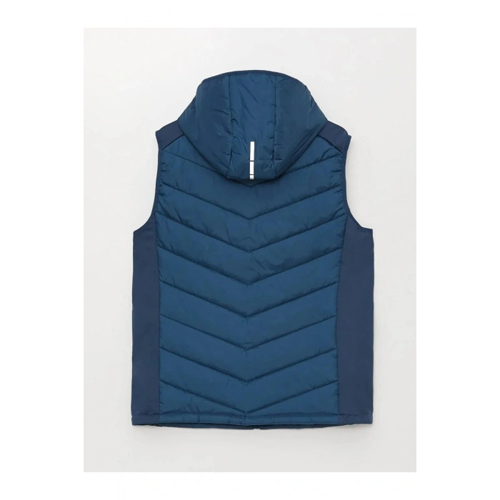 XSIDE ACTIVE Indigo Standart Kalıp Kapüşonlu Erkek Şişme Yelek