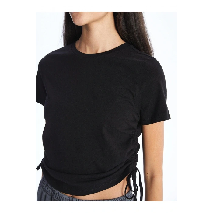 XSIDE Bisiklet Yaka Düz Kısa Kollu Kadın Tişört