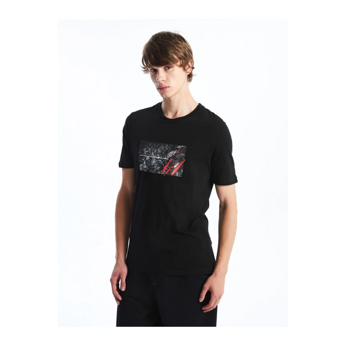 XSIDE Bisiklet Yaka Kısa Kollu Baskılı Penye Erkek Tişört