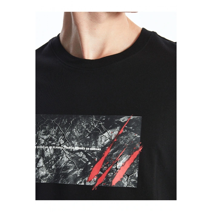 XSIDE Bisiklet Yaka Kısa Kollu Baskılı Penye Erkek Tişört