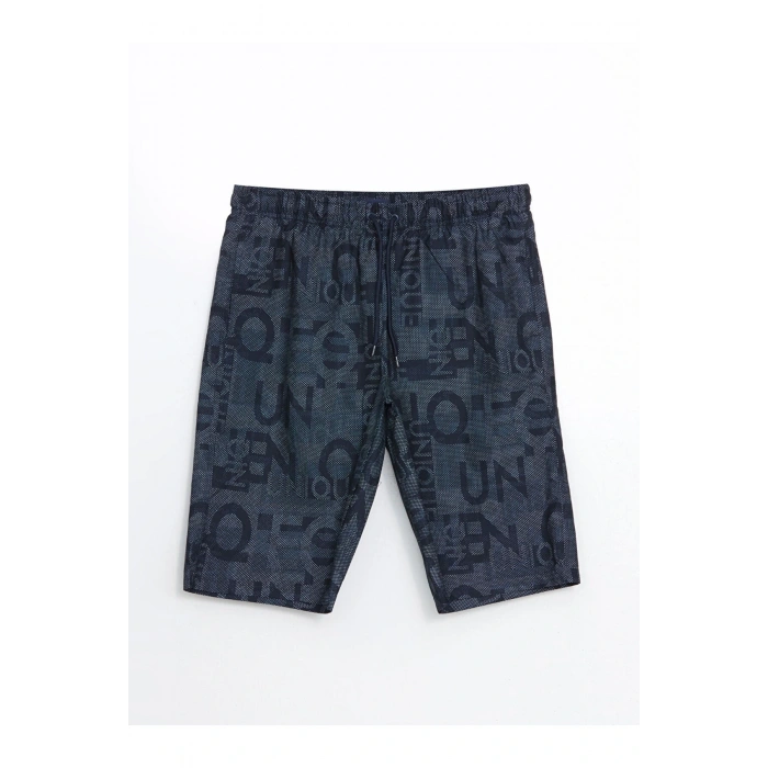 XSIDE Diz Hizası Boy Desenli Erkek Deniz Şortu