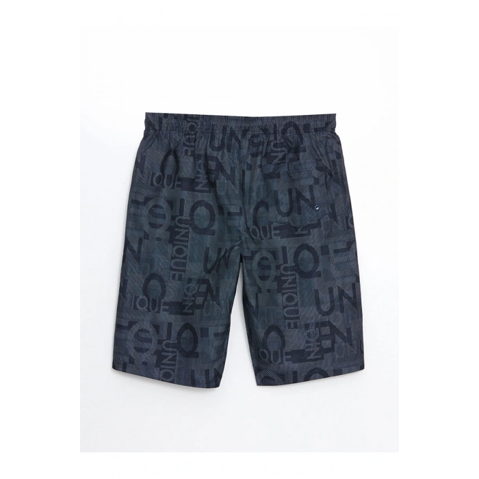 XSIDE Diz Hizası Boy Desenli Erkek Deniz Şortu