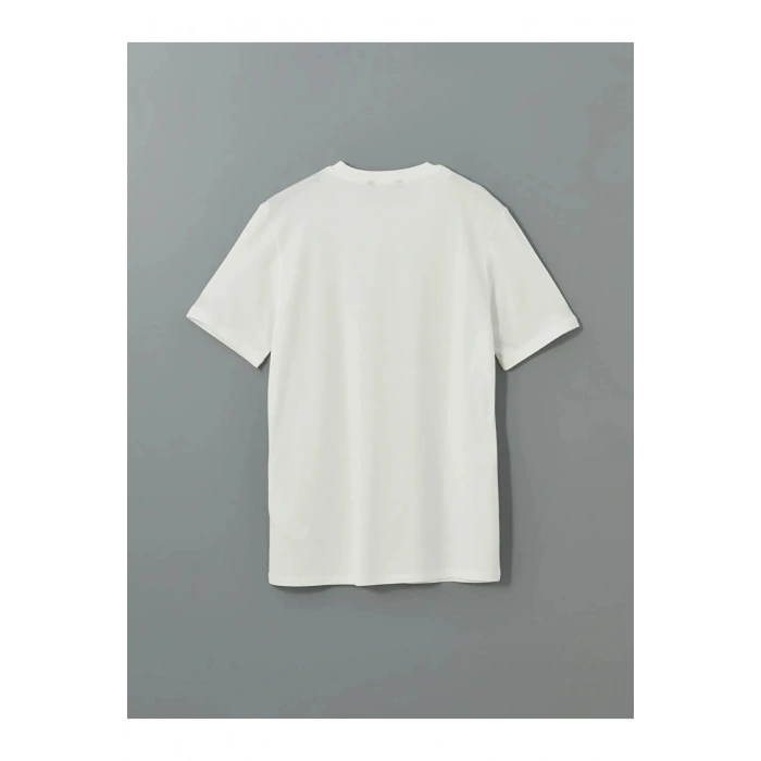 XSIDE Ekru Bisiklet Yaka Baskılı Penye Erkek Tişört