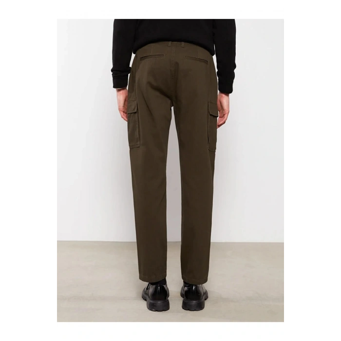 XSIDE Haki Standart Kalıp Gabardin Erkek Kargo Pantolon