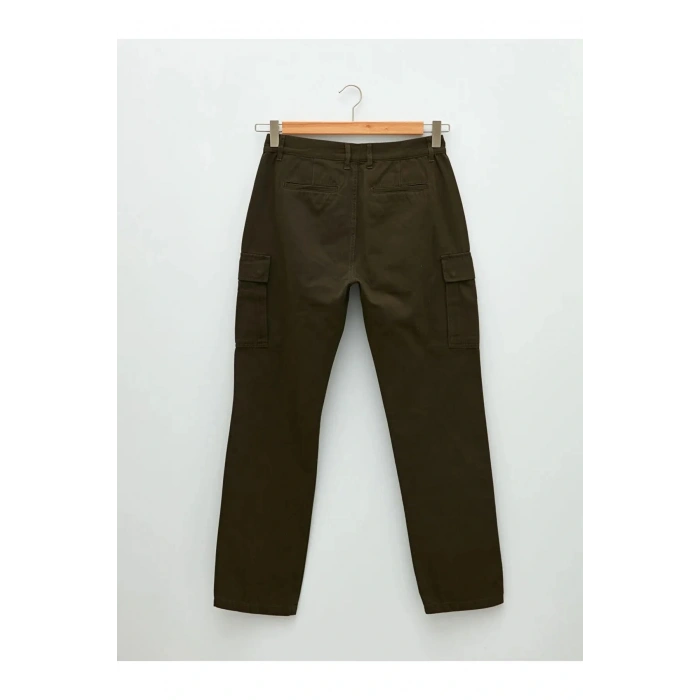 XSIDE Haki Standart Kalıp Gabardin Erkek Kargo Pantolon