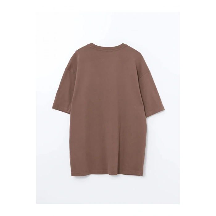 XSIDE Kahverengi Bisiklet Yaka Kısa Kollu Penye Erkek Tişört