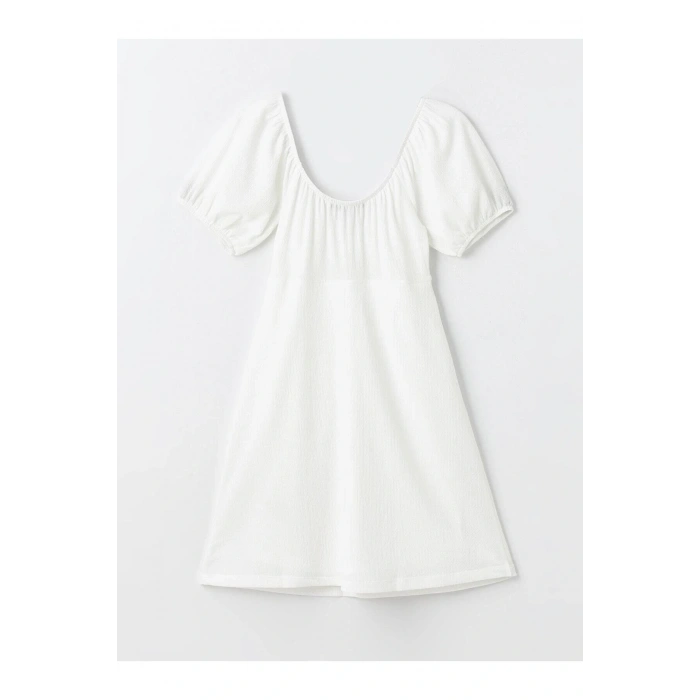 XSIDE Kalp Yaka Düz Kısa Kollu Kadın Elbise