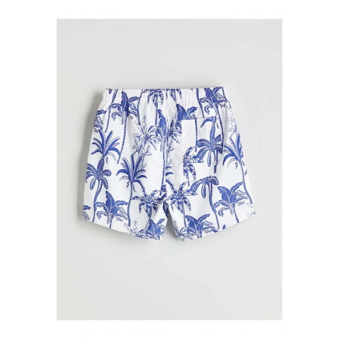 XSIDE Lacivert Kısa Boy Desenli Erkek Deniz Şortu