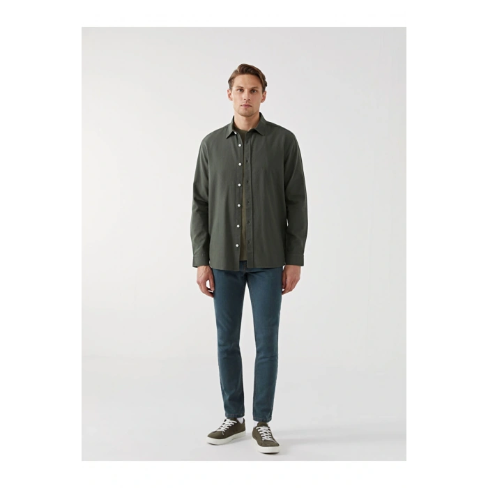 XSIDE Regular Fit Uzun Kollu Gabardin Erkek Gömlek
