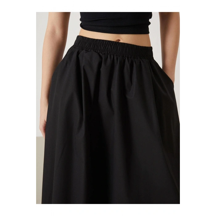 XSIDE Siyah Beli Lastikli Kadın Etek