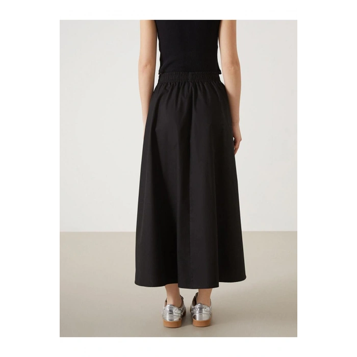 XSIDE Siyah Beli Lastikli Kadın Etek