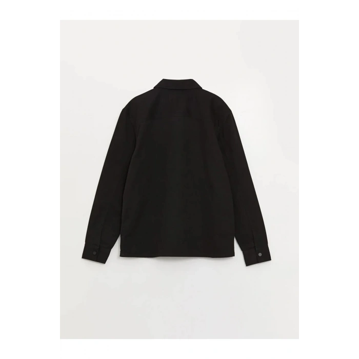 XSIDE Siyah Regular Fit Uzun Kollu Gabardin Erkek Gömlek Ceket