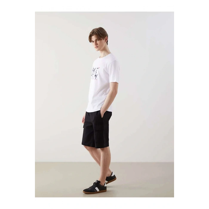 XSIDE Siyah Slim Fit Erkek Kargo Şort