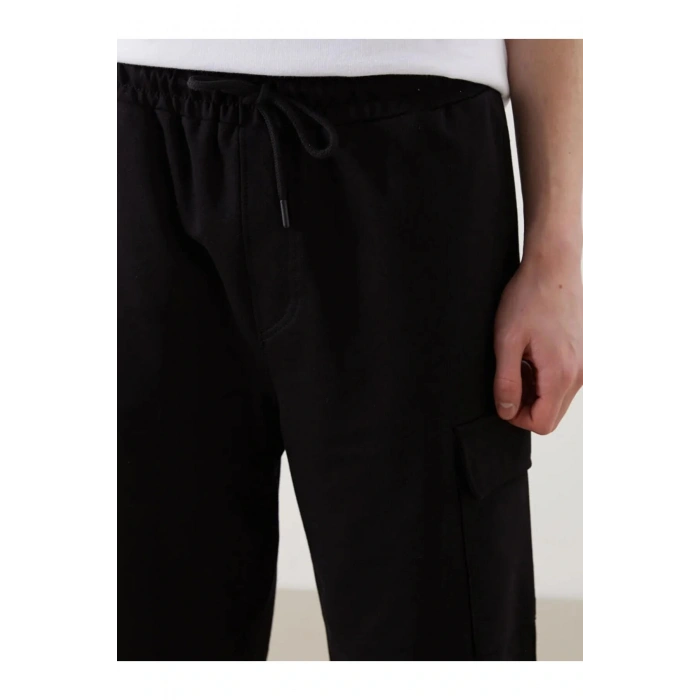 XSIDE Siyah Slim Fit Erkek Kargo Şort