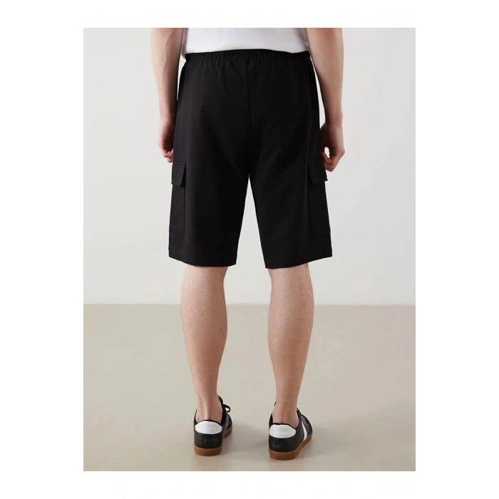 XSIDE Siyah Slim Fit Erkek Kargo Şort