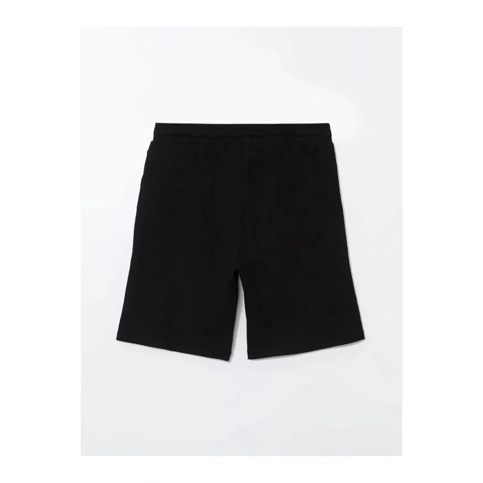 XSIDE Siyah Standart Kalıp Beli Bağlama Detaylı Erkek Şort