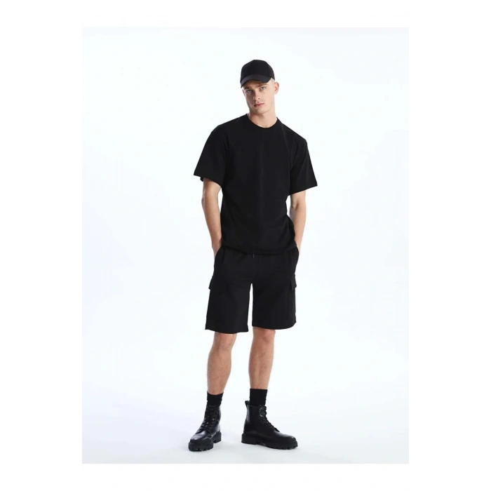 XSIDE Siyah Standart Kalıp Erkek Bermuda Şort