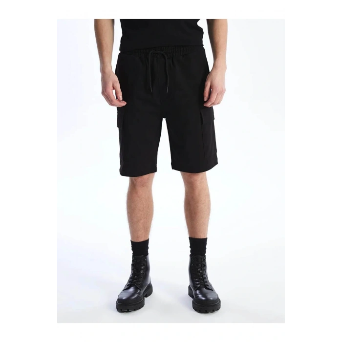 XSIDE Siyah Standart Kalıp Erkek Bermuda Şort