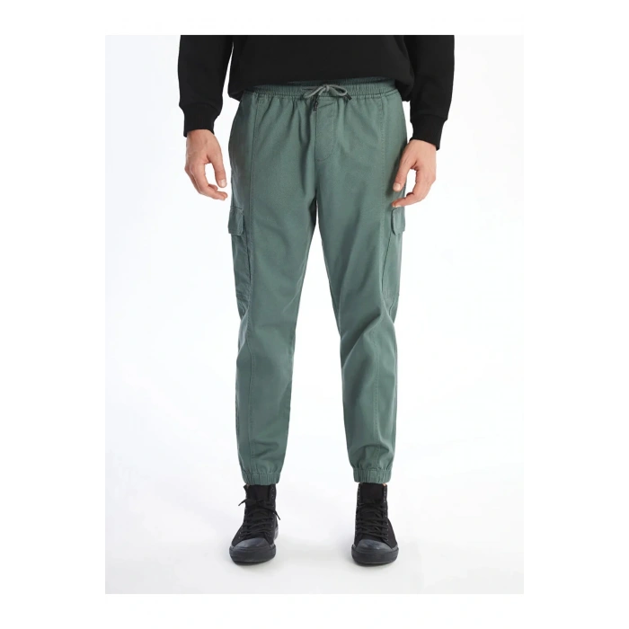 XSIDE Yeşil Standart Kalıp Gabardin Erkek Jogger Pantolon