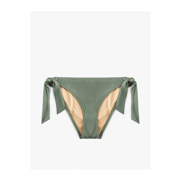 Yanları Bağlama Detaylı Parlak Bikini Altı