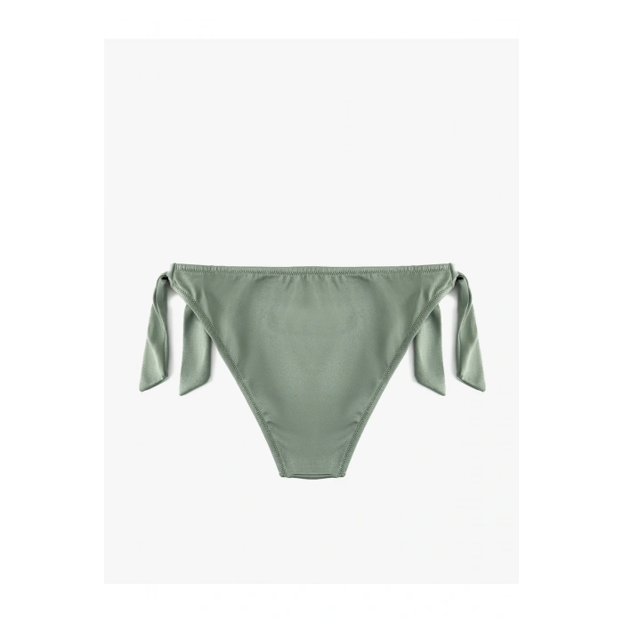 Yanları Bağlama Detaylı Parlak Bikini Altı