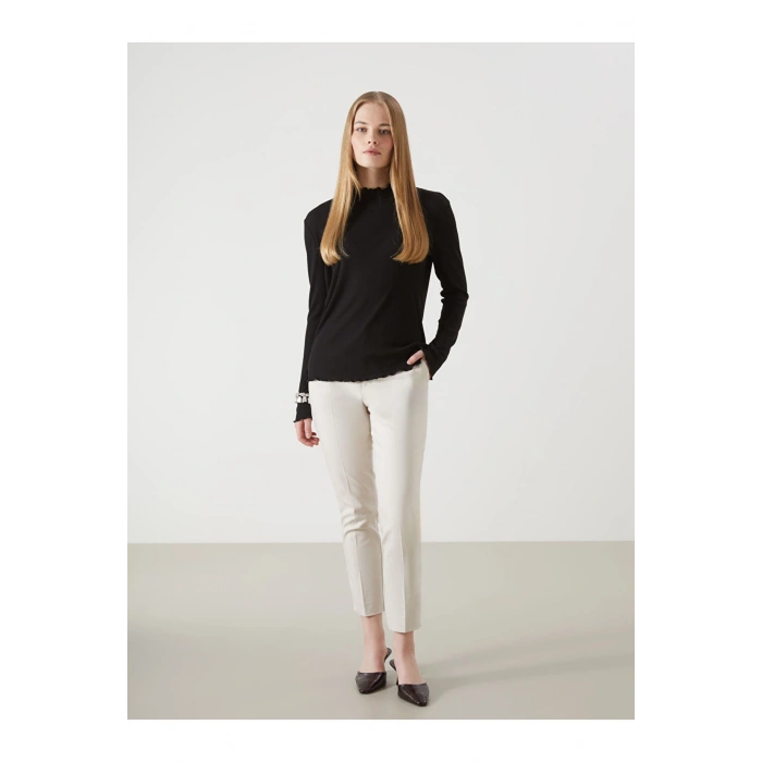 Yeni Sezon Beli Lastikli Dar Fit Kadin Pantolon - S5IK82Z8