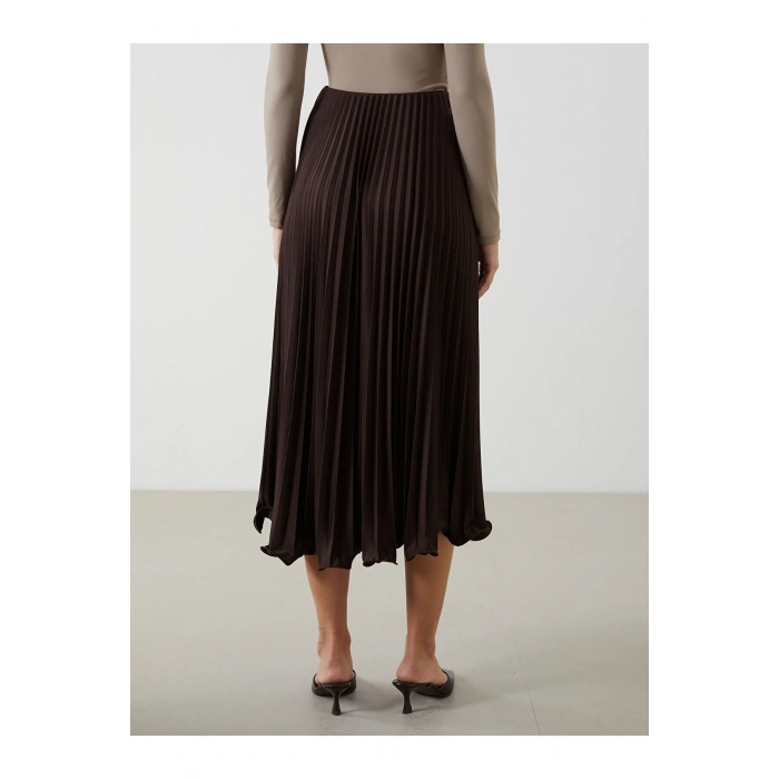 Yeni Sezon Beli Lastikli Sifon Kadin Pileli Etek - S5N225Z8