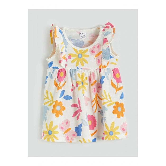 Yeni Sezon Bisiklet Yaka Kiz Bebek Penye Elbise 3lu - S5MI64Z1