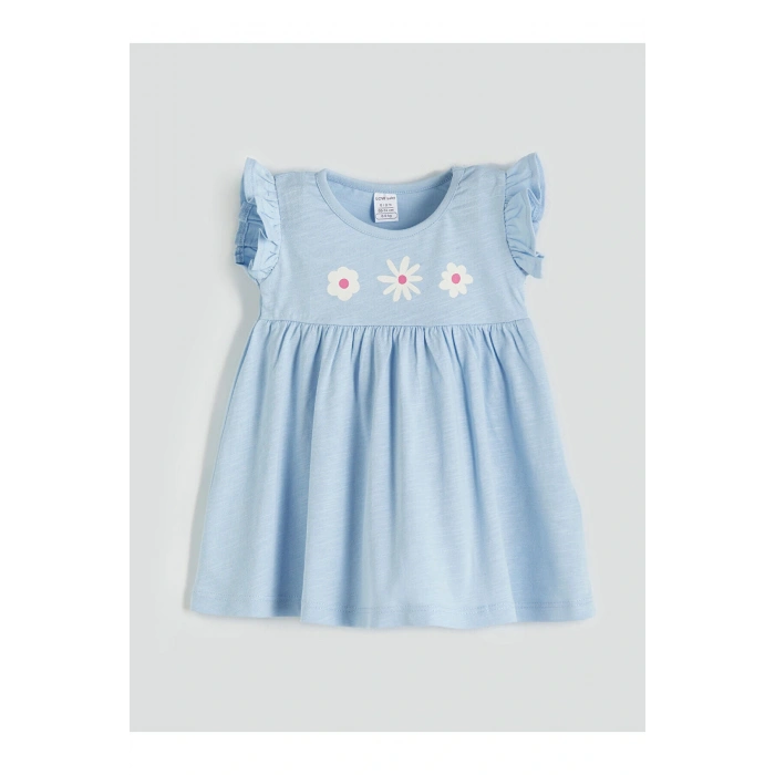 Yeni Sezon Bisiklet Yaka Kiz Bebek Penye Elbise 3lu - S5MI64Z1