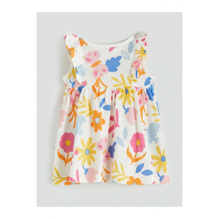 Yeni Sezon Bisiklet Yaka Kiz Bebek Penye Elbise 3lu - S5MI64Z1