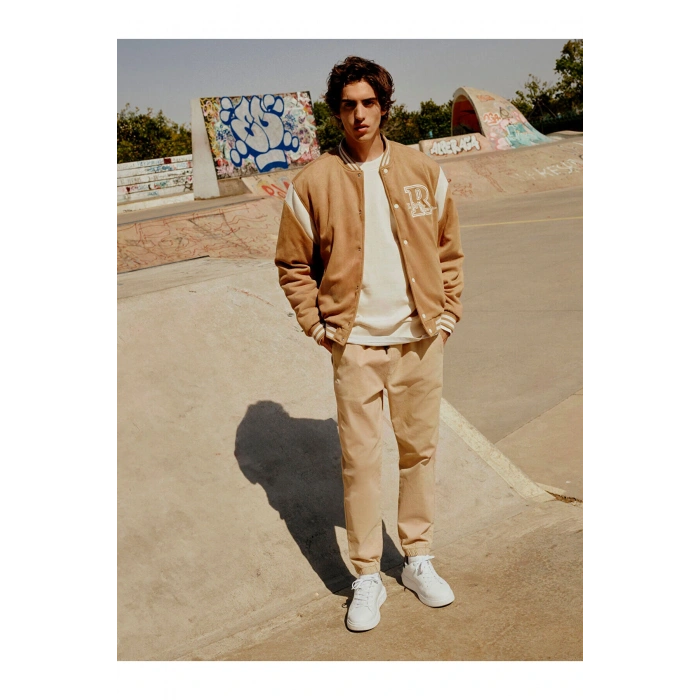 Yeni Sezon Standart Kalip Gabardin Erkek Jogger Pantolon - W42232Z8