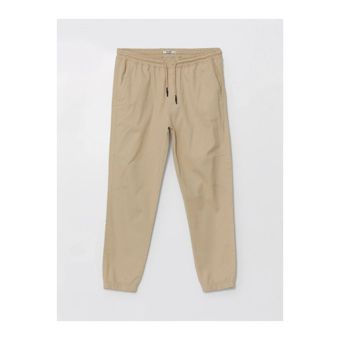 Yeni Sezon Standart Kalip Gabardin Erkek Jogger Pantolon - W42232Z8