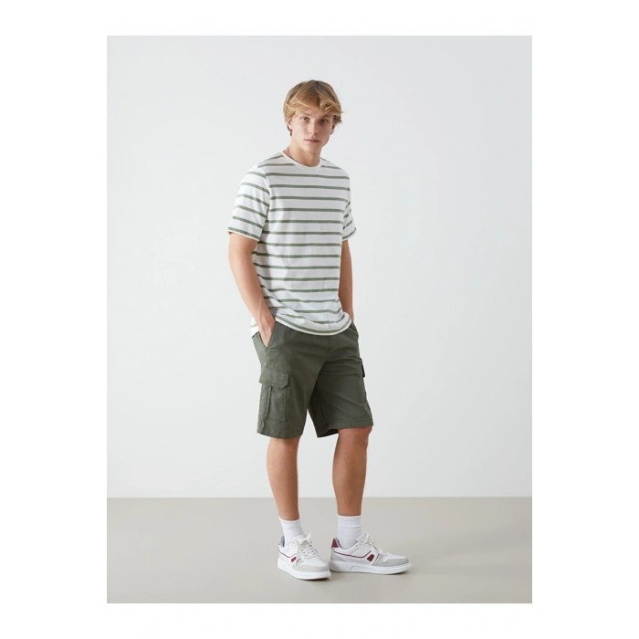 Yeni Sezon Standart Kalip Gabardin Erkek Kargo Sort - S55665Z8
