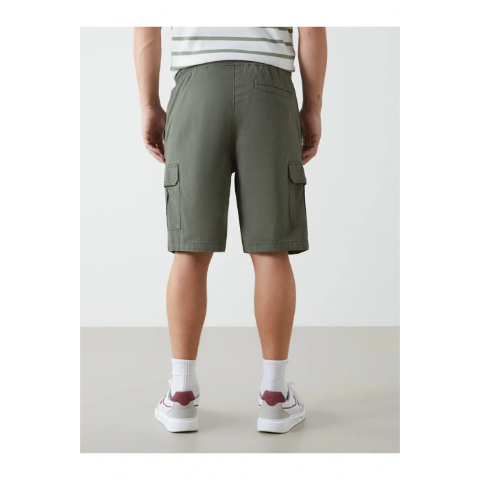 Yeni Sezon Standart Kalip Gabardin Erkek Kargo Sort - S55665Z8