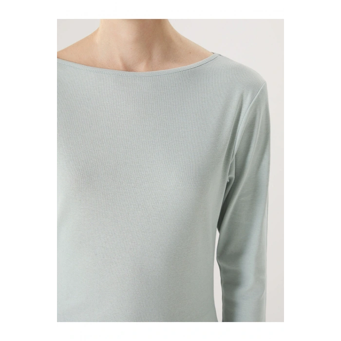 Yeşil Kayık Yaka Kadın Tişört