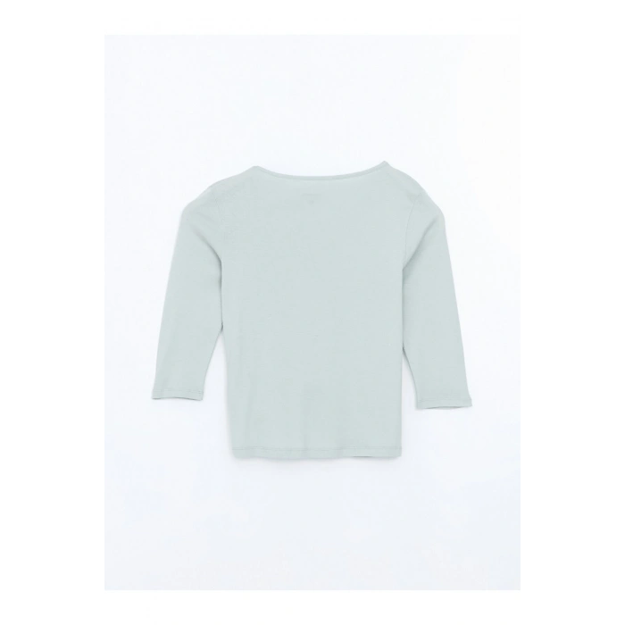 Yeşil Kayık Yaka Kadın Tişört