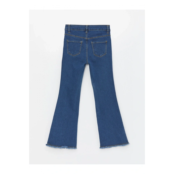 Yırtık Detaylı İspanyol Paça Kız Çocuk Jean Pantolon