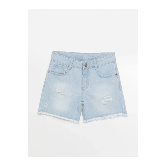 Yırtık Detaylı Kız Çocuk Jean Şort