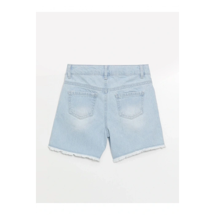 Yırtık Detaylı Kız Çocuk Jean Şort