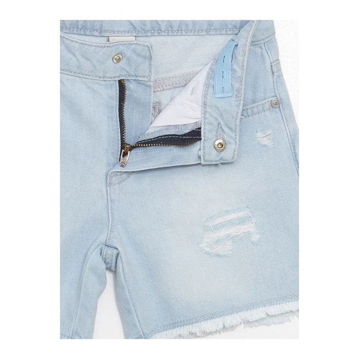 Yırtık Detaylı Kız Çocuk Jean Şort