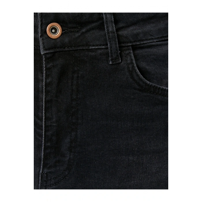 Yüksek Bel Mom Kot Pantolon Esnek Cepli Dar Kalıp Pamuklu - Slim Mom Jean