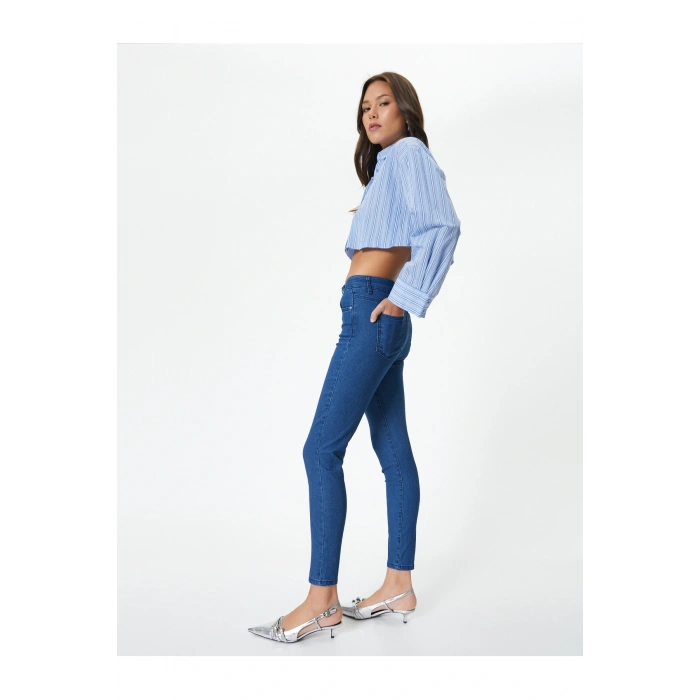 Yüksek Bel Skinny Kot Pantolon Dar Paça Cepli - Carmen Skinny Jeans