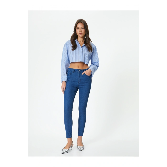 Yüksek Bel Skinny Kot Pantolon Dar Paça Cepli - Carmen Skinny Jeans