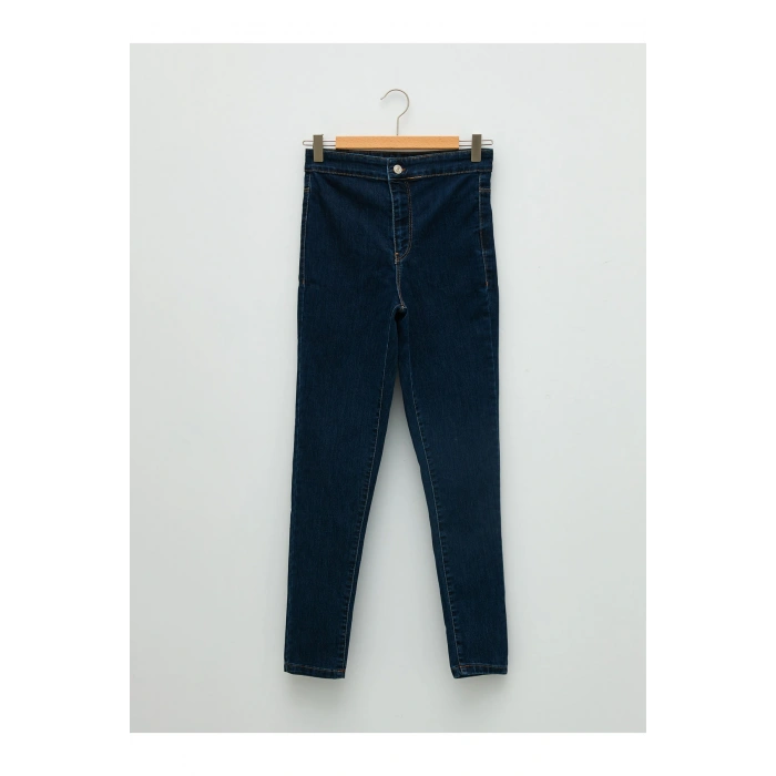 Yüksek Bel Süper Skinny Cep Detaylı Rodeo Kadın Jean Pantolon